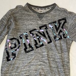 Pink By Victoria's Secret Gray Sweatshirt Size S